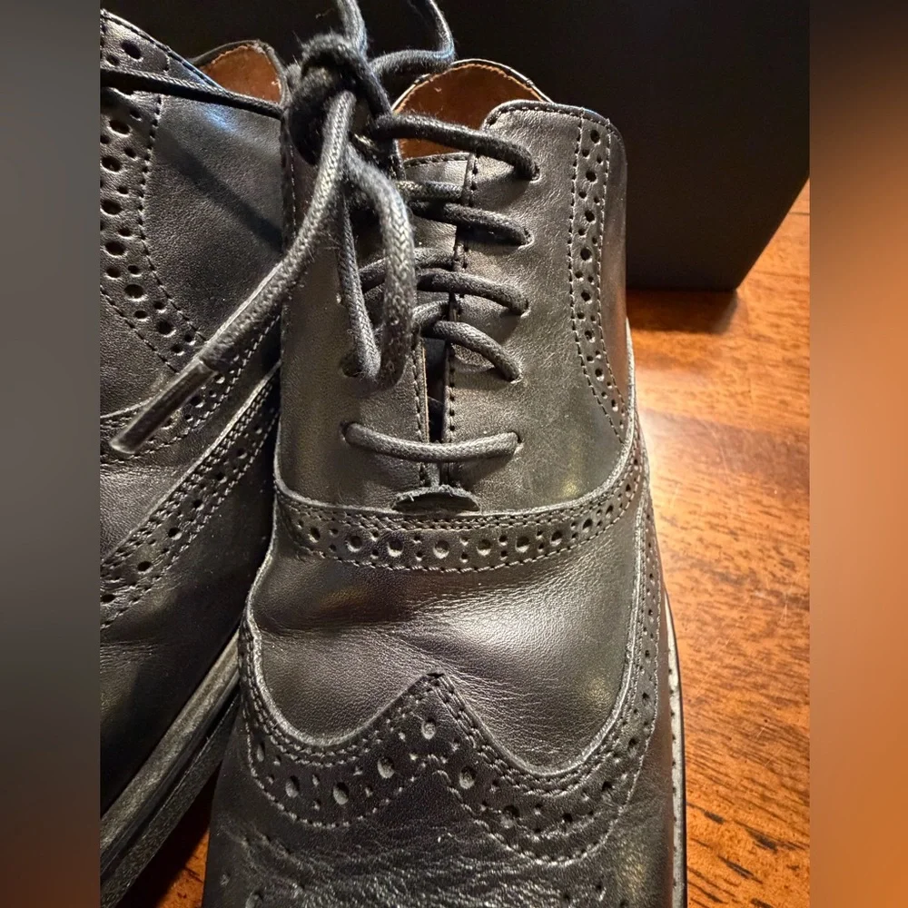 Florsheim Mortimer Black Leather lace up wingtip‎ Men's Brogues shoes 10.5 wide
